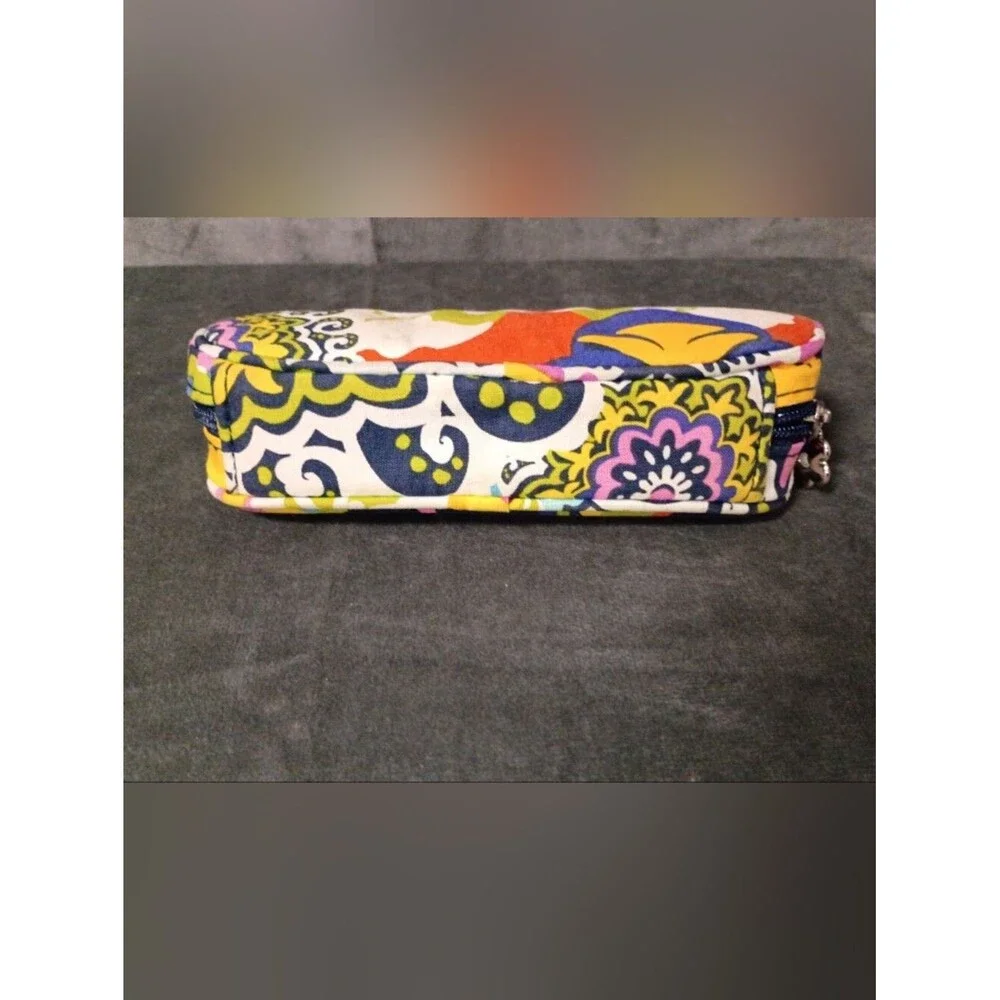 Vera Bradley Navy Floral Print Zip Soft Side Eyeglasses Case/Cosmetic Case